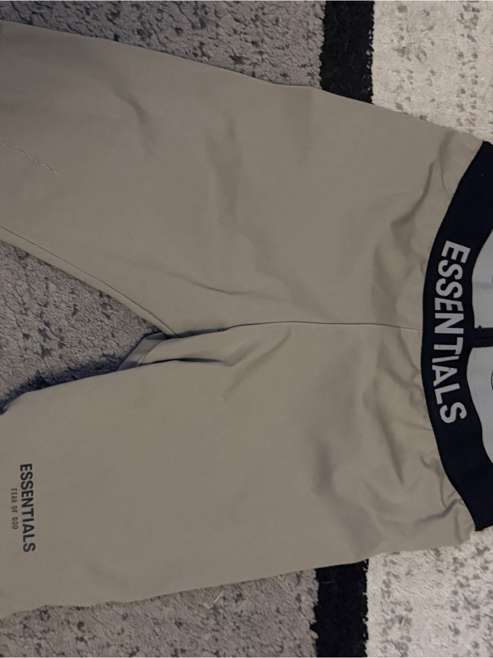 Essentials Neutral Beige High-Rise Leggings with Branded Waistband